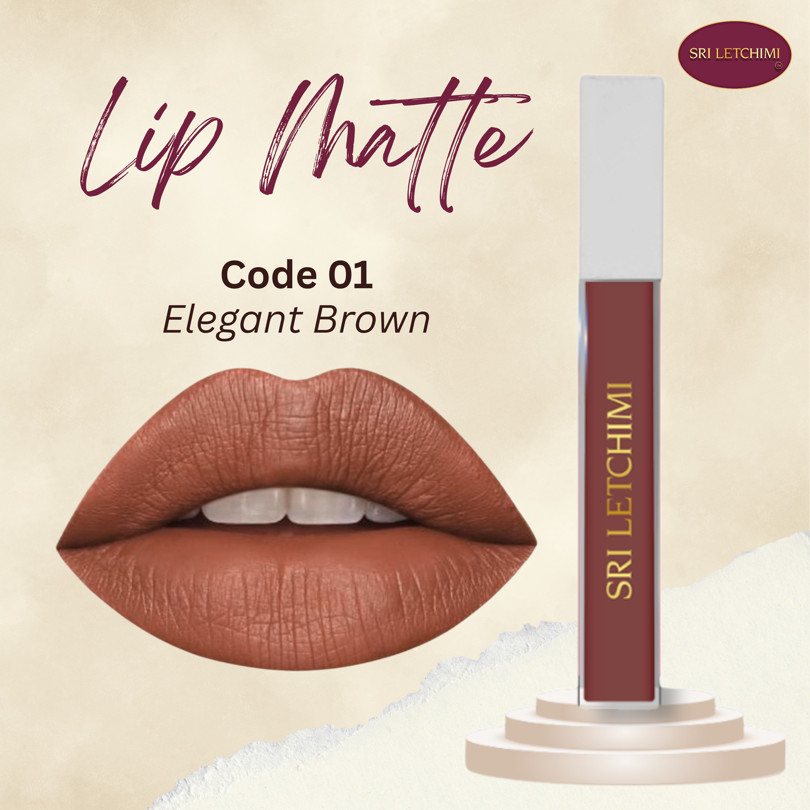Lip Matte Code 01 Elegant Brown